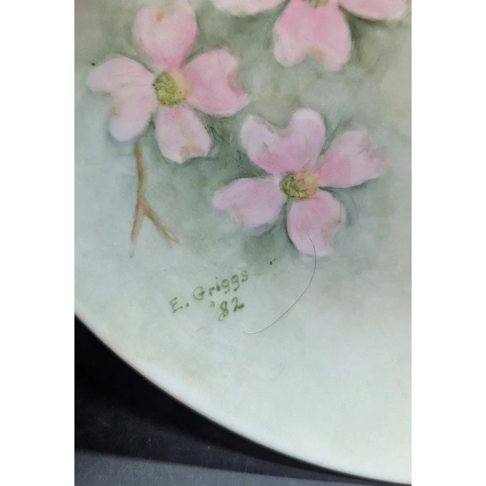 Set/2 Vintage Hand Painted Floral Flower 10